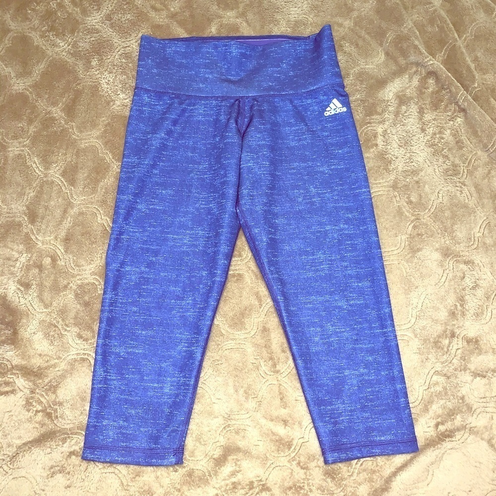 Adidas blue climalite capri leggings, Small - Picture 1 of 5